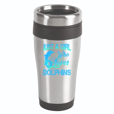 Just A Girl Who Loves Dolphins 16oz Travel Tumbler