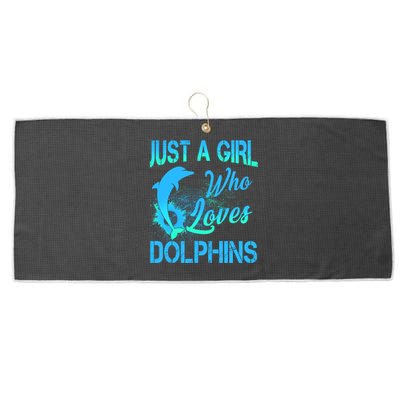 Just A Girl Who Loves Dolphins Large Microfiber Waffle Golf Towel