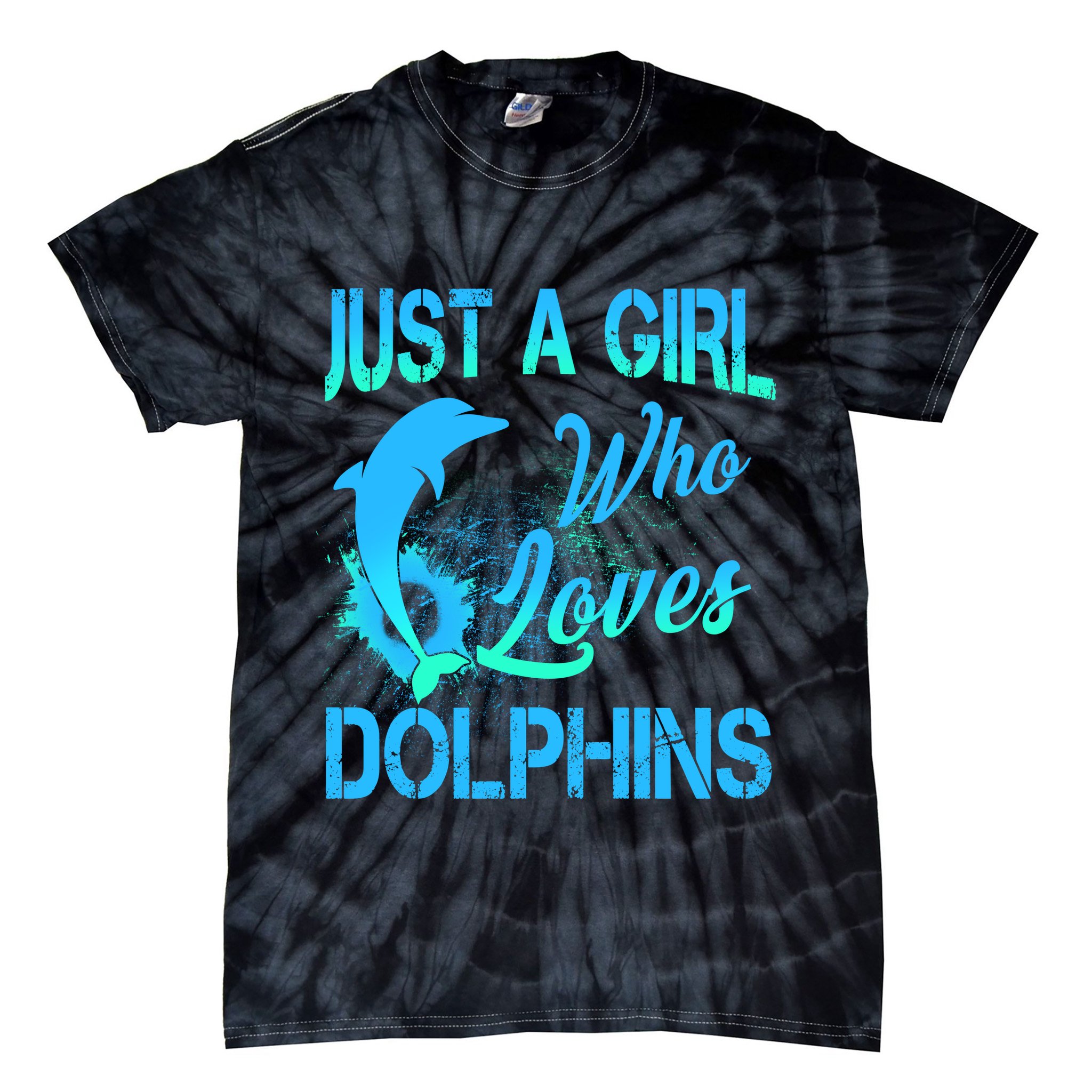 Just A Girl Who Loves Dolphins Tie-Dye T-Shirt