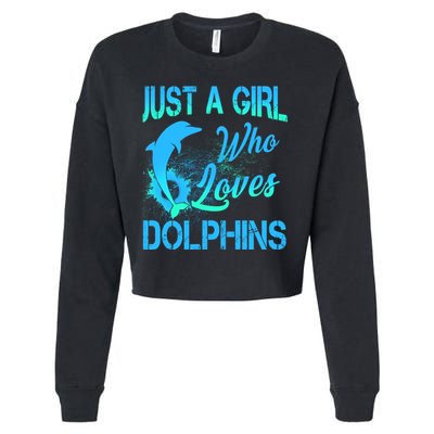 Just A Girl Who Loves Dolphins Cropped Pullover Crew