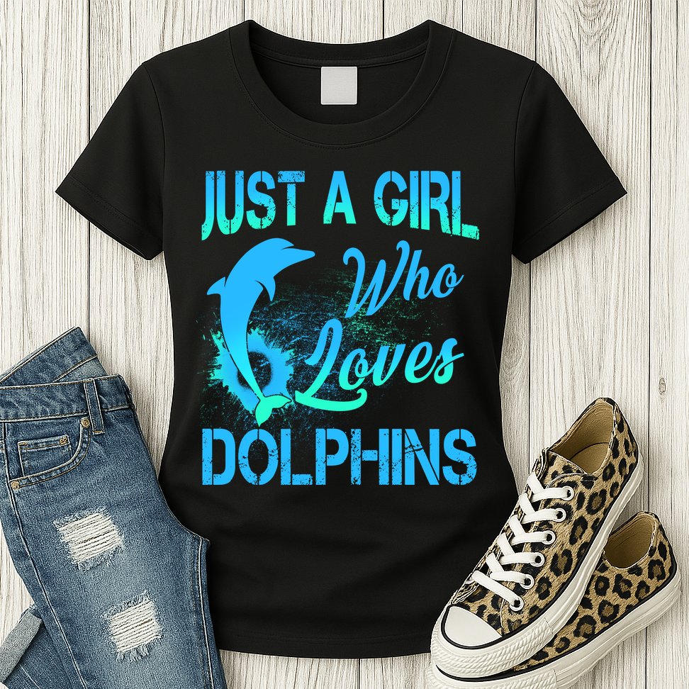Just A Girl Who Loves Dolphins Womens T-Shirt
