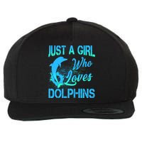 Just A Girl Who Loves Dolphins Wool Snapback Cap