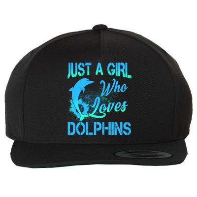 Just A Girl Who Loves Dolphins Wool Snapback Cap