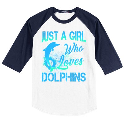 Just A Girl Who Loves Dolphins Baseball Sleeve Shirt