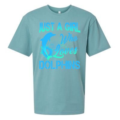 Just A Girl Who Loves Dolphins Sueded Cloud Jersey T-Shirt