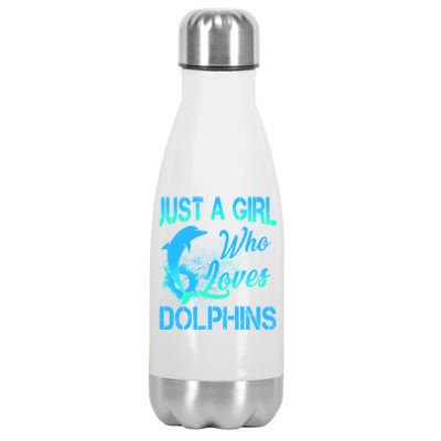 Just A Girl Who Loves Dolphins Stainless Steel Insulated Water Bottle