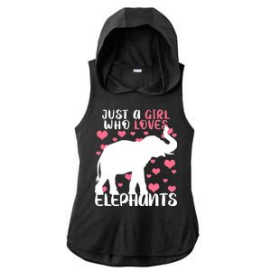 Just A Girl Who Loves Elephants Ladies PosiCharge Tri-Blend Wicking Draft Hoodie Tank