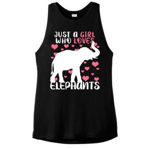 Just A Girl Who Loves Elephants Ladies PosiCharge Tri-Blend Wicking Tank