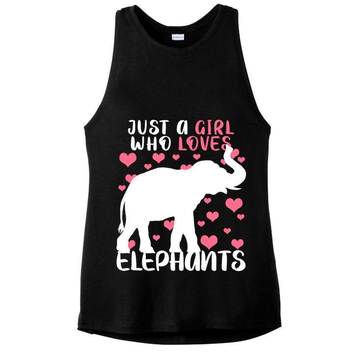 Just A Girl Who Loves Elephants Ladies PosiCharge Tri-Blend Wicking Tank