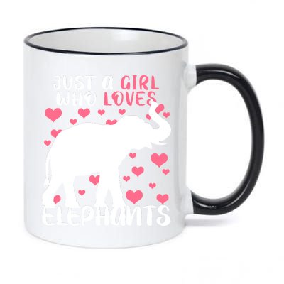 Just A Girl Who Loves Elephants 11oz Black Color Changing Mug