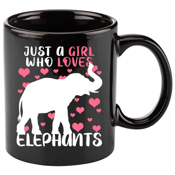 Just A Girl Who Loves Elephants 11oz C Handle Ceramic Mug
