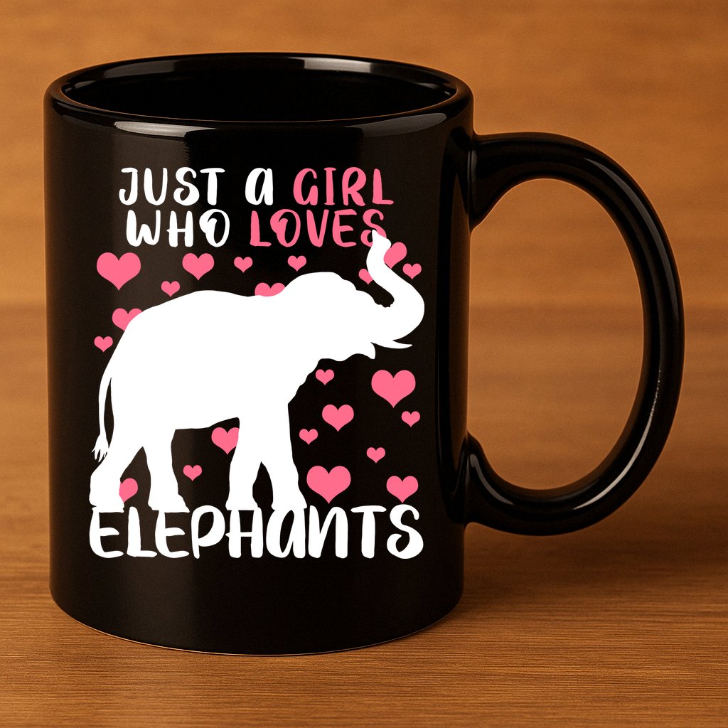 Just A Girl Who Loves Elephants 11oz C Handle Ceramic Mug