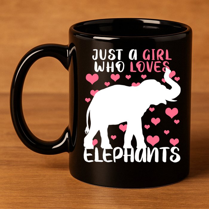 Just A Girl Who Loves Elephants 11oz C Handle Ceramic Mug