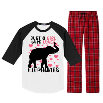 Just A Girl Who Loves Elephants Raglan Sleeve Pajama Set