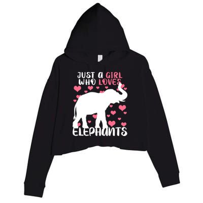 Just A Girl Who Loves Elephants Crop Fleece Hoodie