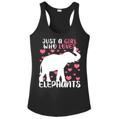 Just A Girl Who Loves Elephants Ladies PosiCharge Competitor Racerback Tank