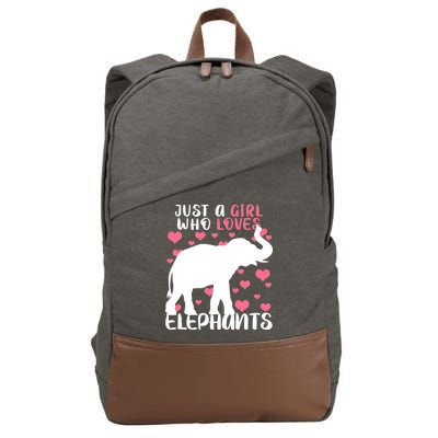 Just A Girl Who Loves Elephants Cotton Canvas Backpack