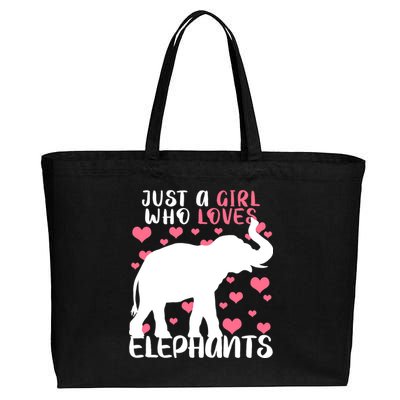 Just A Girl Who Loves Elephants Cotton Canvas Jumbo Tote