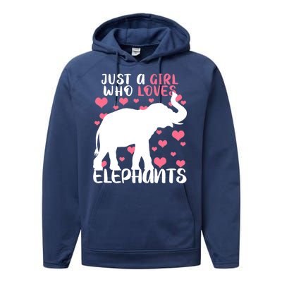 Just A Girl Who Loves Elephants Performance Fleece Hoodie