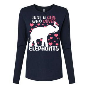 Just A Girl Who Loves Elephants Womens Cotton Relaxed Long Sleeve T-Shirt