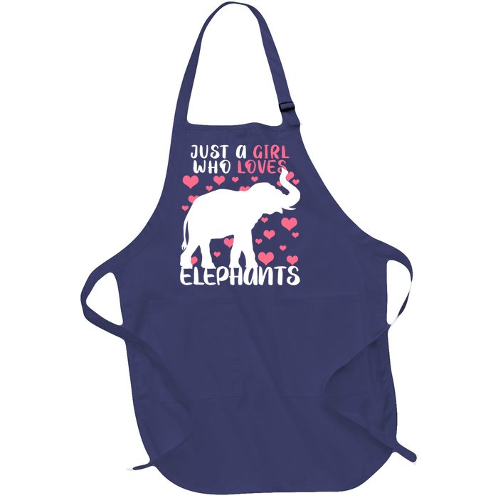 Just A Girl Who Loves Elephants Full-Length Apron With Pockets