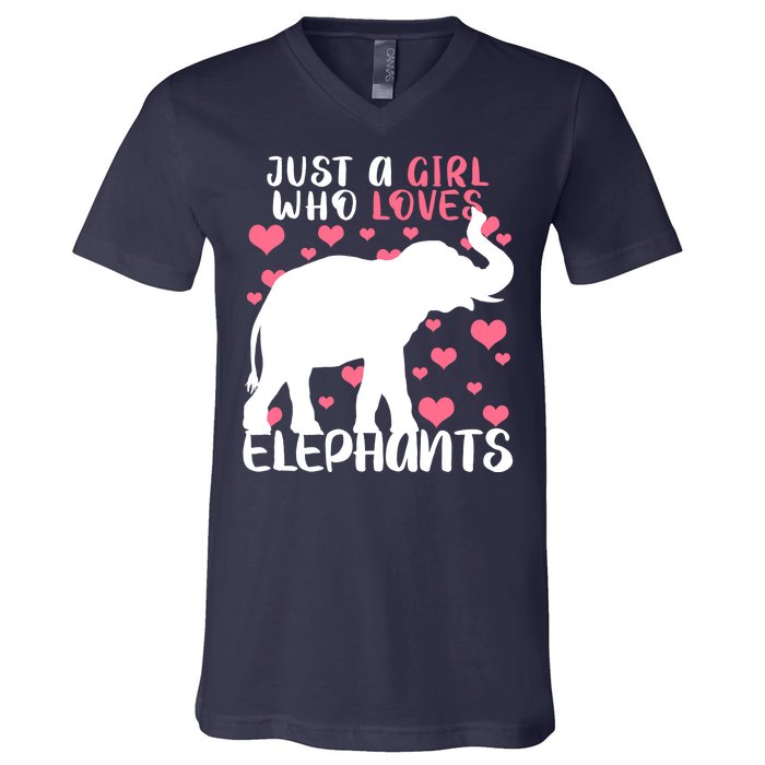 Just A Girl Who Loves Elephants V-Neck T-Shirt