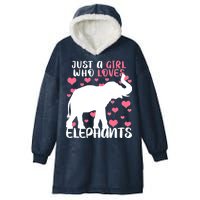 Just A Girl Who Loves Elephants Hooded Wearable Blanket