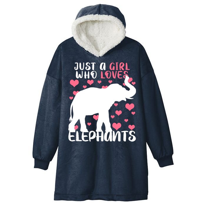 Just A Girl Who Loves Elephants Hooded Wearable Blanket