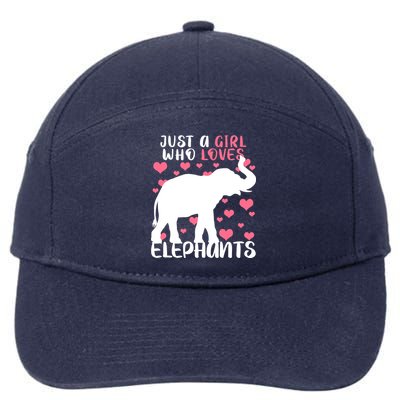 Just A Girl Who Loves Elephants 7-Panel Snapback Hat