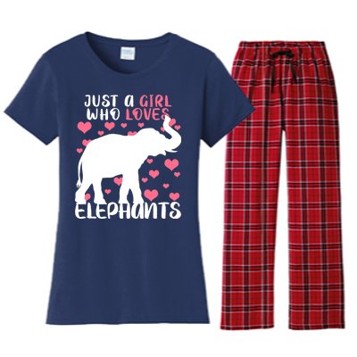 Just A Girl Who Loves Elephants Women's Flannel Pajama Set