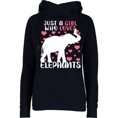 Just A Girl Who Loves Elephants Womens Funnel Neck Pullover Hood