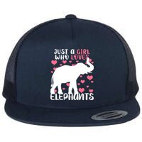 Just A Girl Who Loves Elephants Flat Bill Trucker Hat