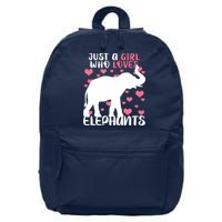 Just A Girl Who Loves Elephants 16 in Basic Backpack