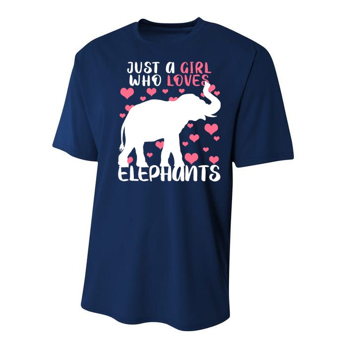 Just A Girl Who Loves Elephants Youth Performance Sprint T-Shirt