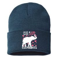 Just A Girl Who Loves Elephants Sustainable Knit Beanie