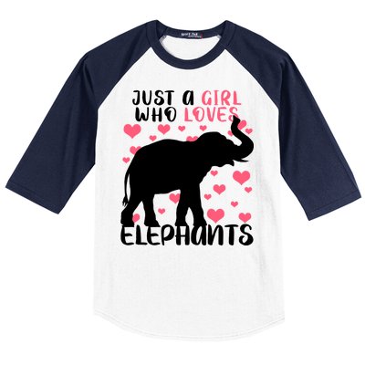 Just A Girl Who Loves Elephants Baseball Sleeve Shirt