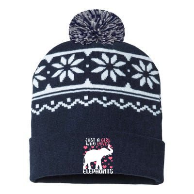 Just A Girl Who Loves Elephants USA-Made Snowflake Beanie