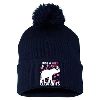 Just A Girl Who Loves Elephants Pom Pom 12in Knit Beanie