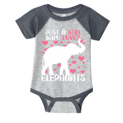 Just A Girl Who Loves Elephants Infant Baby Jersey Bodysuit