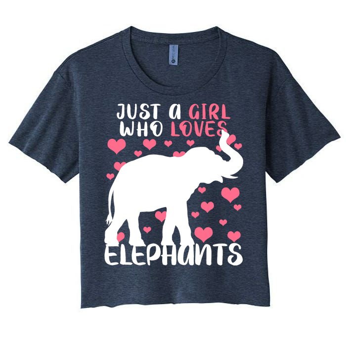 Just A Girl Who Loves Elephants Women's Crop Top Tee