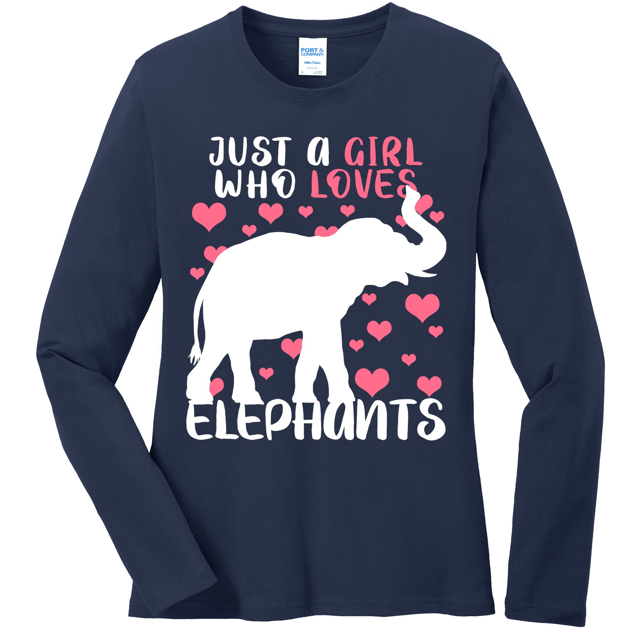 Just A Girl Who Loves Elephants Ladies Long Sleeve Shirt