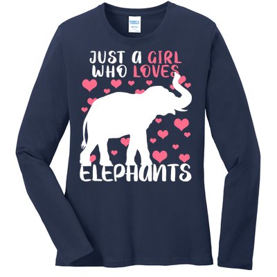 Just A Girl Who Loves Elephants Ladies Long Sleeve Shirt