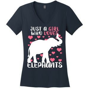 Just A Girl Who Loves Elephants Women's V-Neck T-Shirt