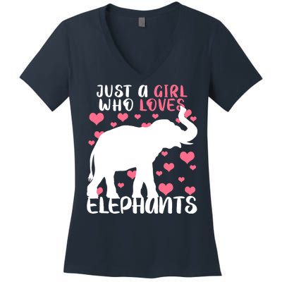 Just A Girl Who Loves Elephants Women's V-Neck T-Shirt