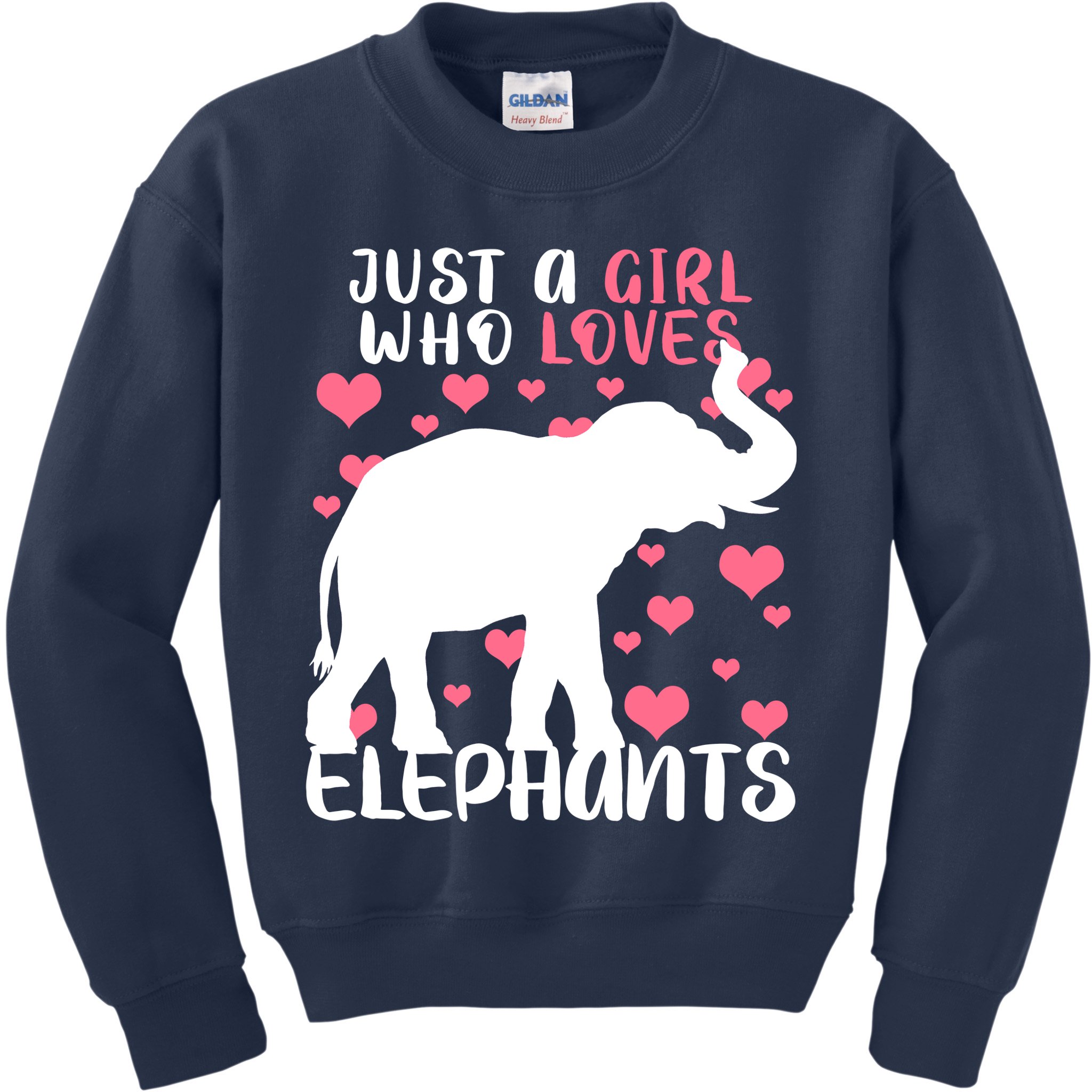Just A Girl Who Loves Elephants Kids Sweatshirt