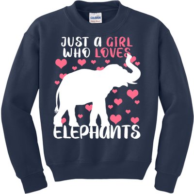 Just A Girl Who Loves Elephants Kids Sweatshirt