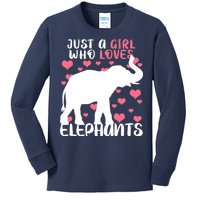 Just A Girl Who Loves Elephants Kids Long Sleeve Shirt