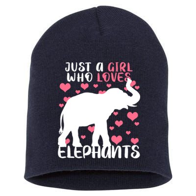 Just A Girl Who Loves Elephants Short Acrylic Beanie