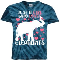 Just A Girl Who Loves Elephants Kids Tie-Dye T-Shirt