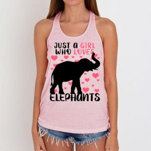 Just A Girl Who Loves Elephants Women's Knotted Racerback Tank